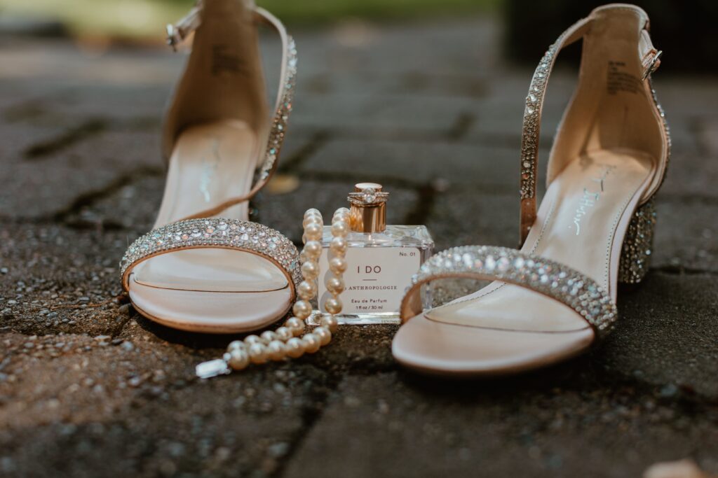 wedding details rings and shoes