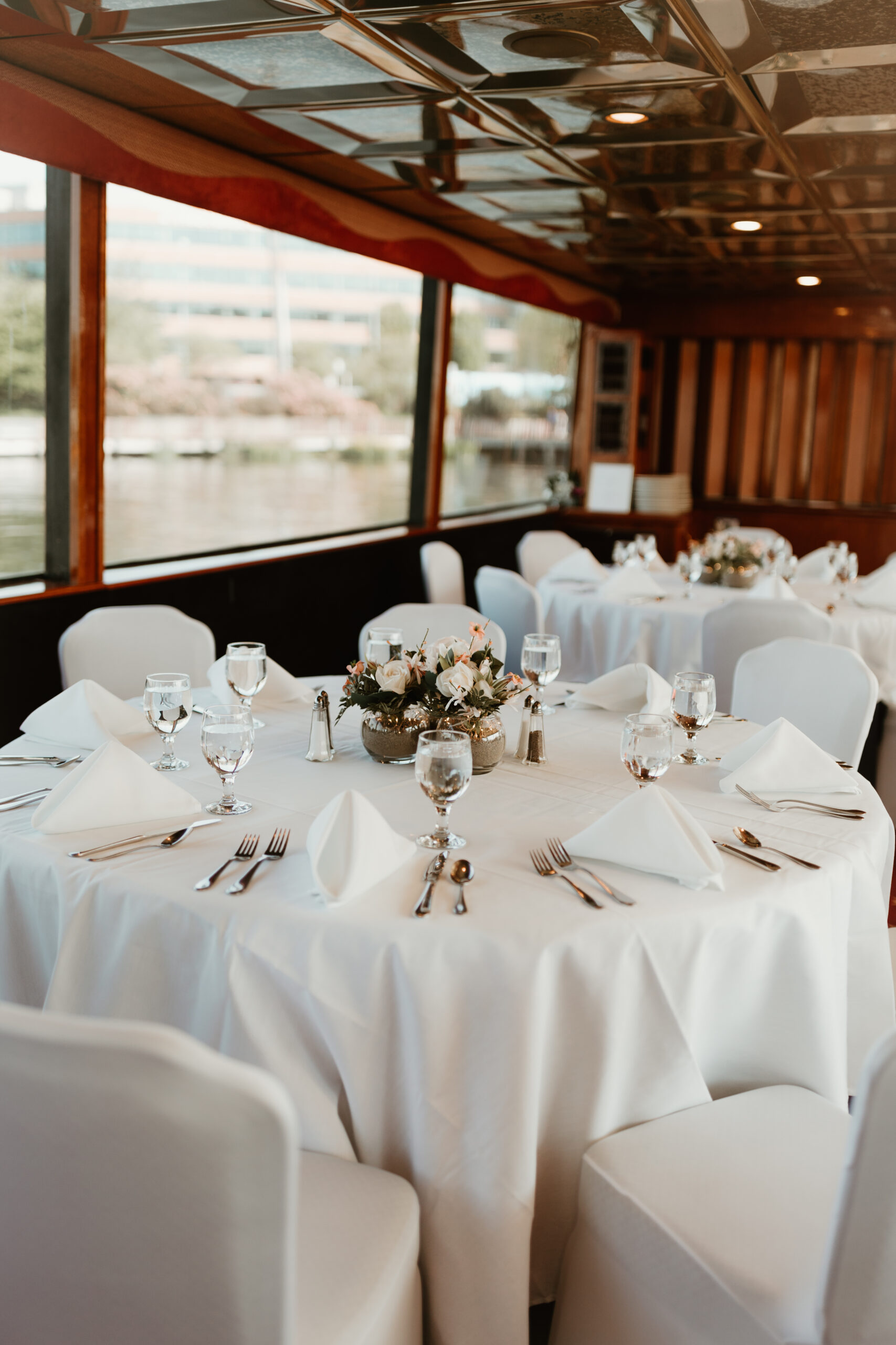 table setting on a yacht